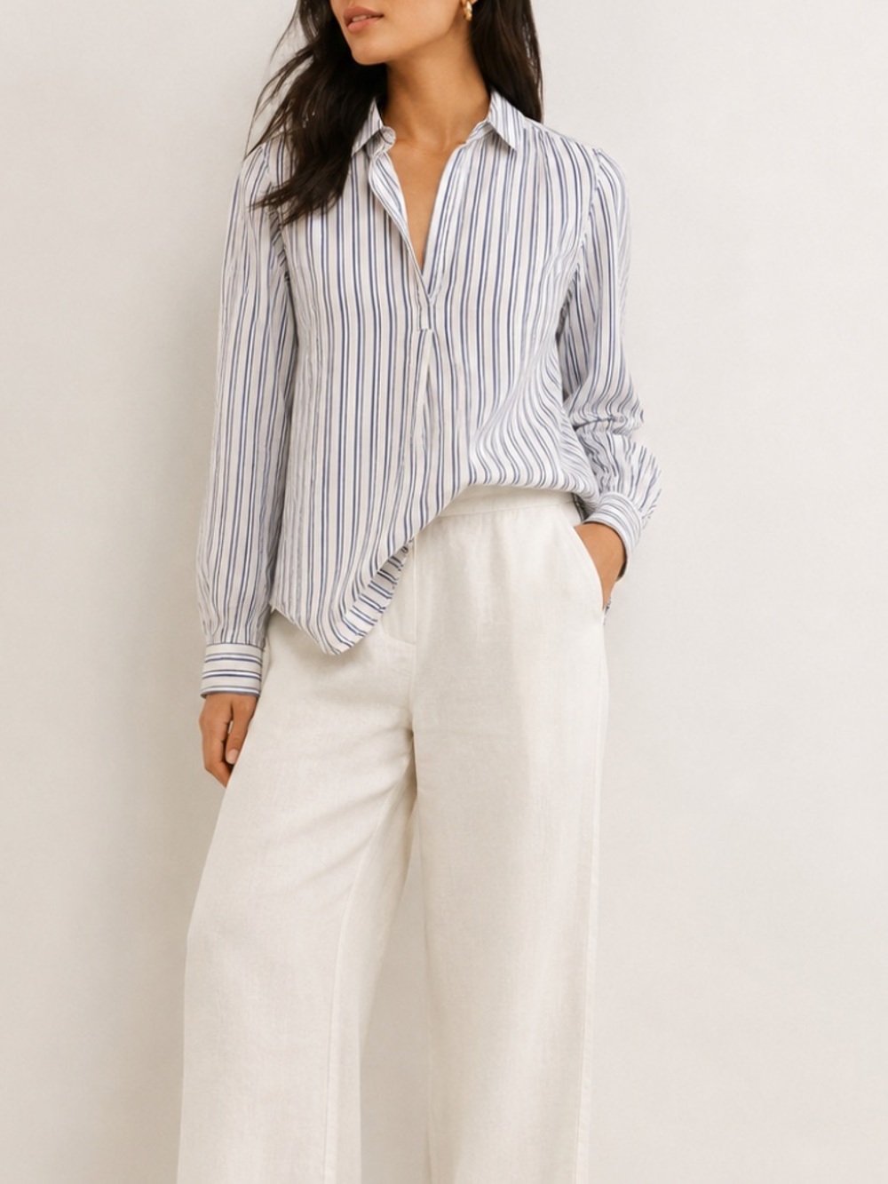 Trovata Birds of Paradis Courtney Henley Swim Stripe Shirt XS NWT